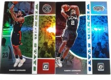 KAWHI LEONARD 2019 DONRUSS OPTIC BLUE PRIZM/85 WINNER STAYS GREEN PRIZM/149