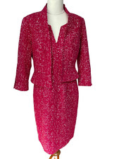 David Lawrence Hot Pink Shift Dress/PeplumJacket S 10(D154)