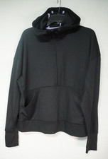 Women's All In Motion Ponte 1/2 Zip Hoodie Sweatshirt Black Stretch Pockets L