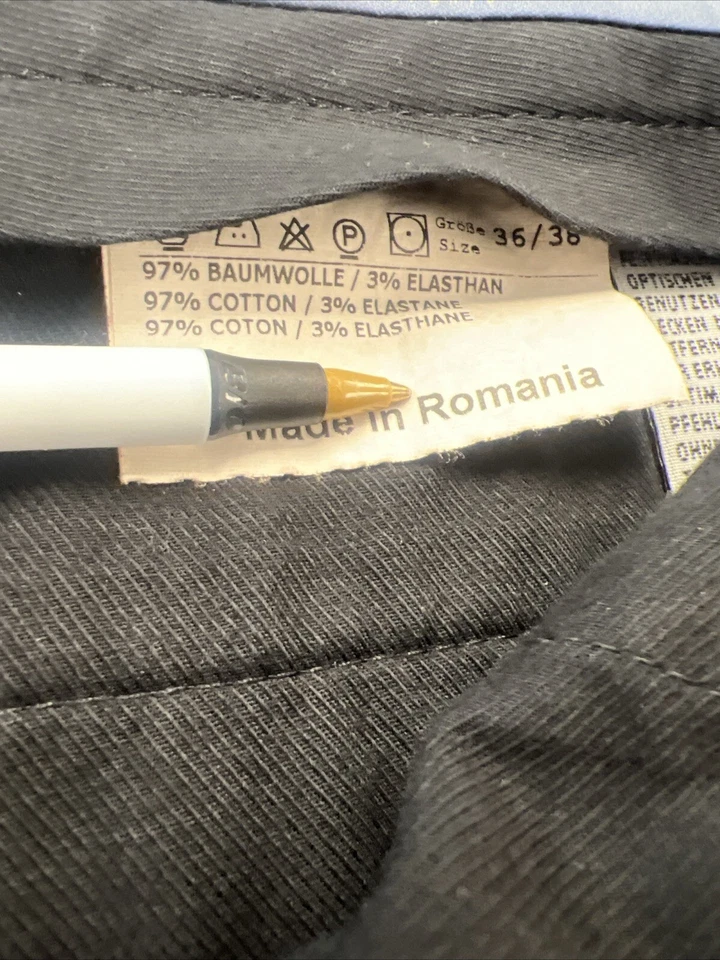 Hiltl Men's Navy Blue Cotton Blend Khaki Pants 36X32 $295 - Image 3 of 4