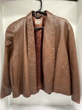 Vintage Maxima 4 Bergdorf Goodman Soft Leather Swing Coat Open Jacket Tunic Usa