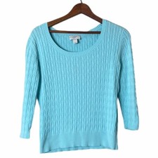 LOFT Cable Knit Crew Neck Sweater