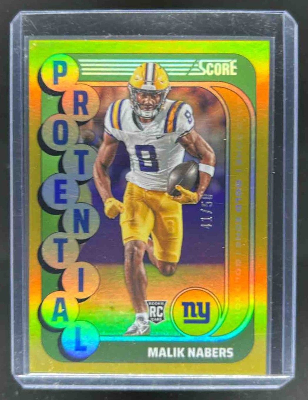 2024 Panini Score Malik Nabers Protential RC Gold Zone Rookie #41/50 Giants