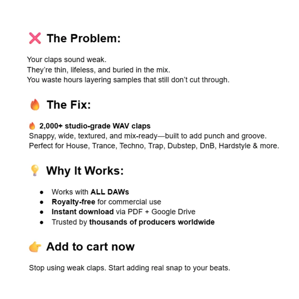 2197 Claps One Shots Sample Pack WAV für FL Studio, Ableton Live, Logic Pro - Bild 2 von 4