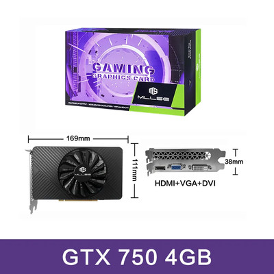 MLLSE GTX 750Ti 4GB Grafikkarte GDDR5 128Bit HDMI DVI VGA PCI-E 3.0 Geforce GPU 