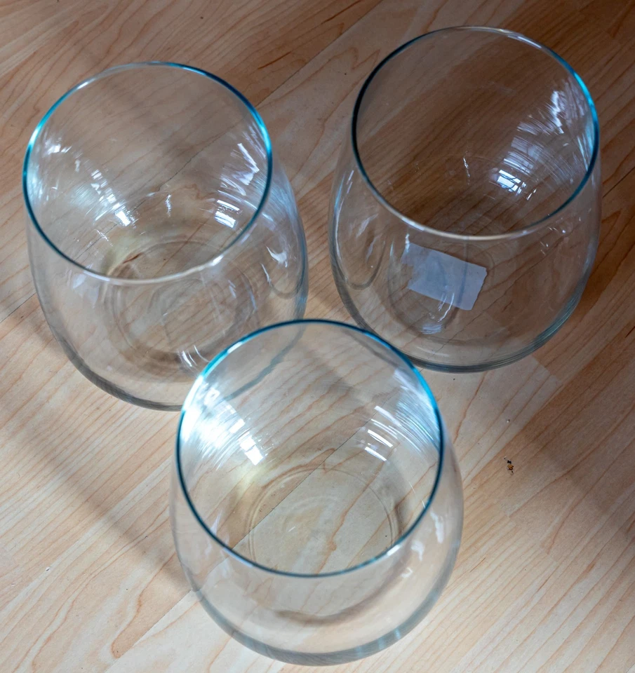 3 Vasen aus Glas ca 17cm hoch