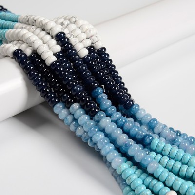 Multi-color Gemstone Smooth Rondelle Beads Size 5x8mm 15.5'' Strand