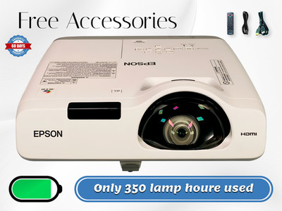 Epson PowerLite 520 3LCD 4K Projector 2700 ANSI Low Noise - Only 350 Hours Used 