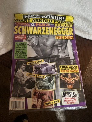 ARNOLD SCHWARZENEGGER W/ POSTER - MUSCLE & FITNESS + FLEX SPECIAL ISSUE NO. 1