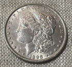 1898 p Mint Morgan Silver Dollar MS BU Sharp Details on Hair and Feathers