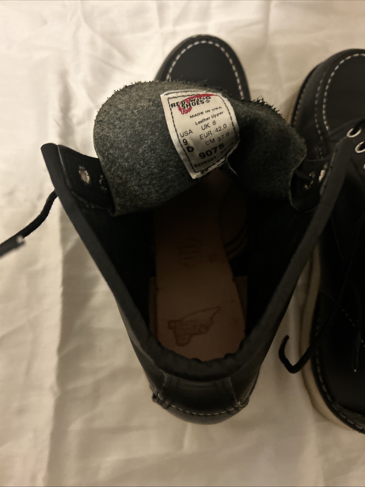 Red Wing Heritage Men's Moccasin Boots Size 9 D Black Leather  9075