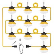 LEDIARY 100FT LED Construction String Lights, 100W 10000LM Work Lights Linkable