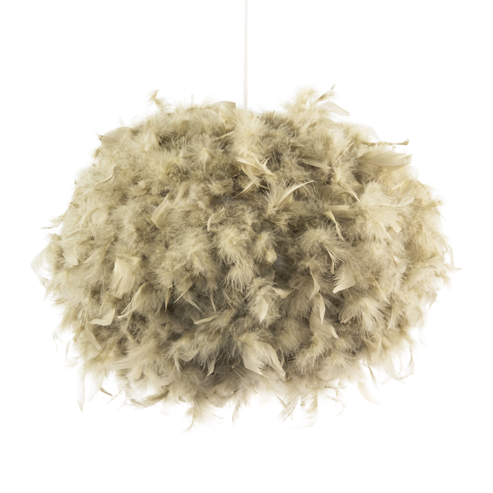 Modern and Unique Large Olive Green Feather Decorated Pendant Shade by Happy ...