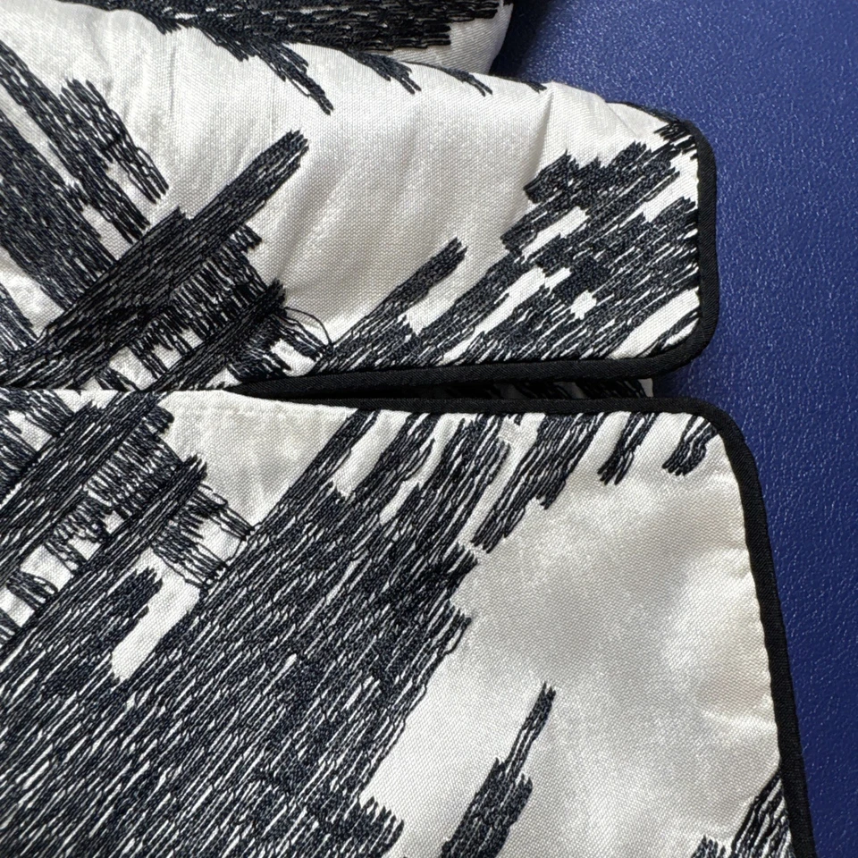 Blazer Chaqueta Carlisle 100% Seda Talla 6 Blanco y Negro - 1 Botón Foto 4 de 4