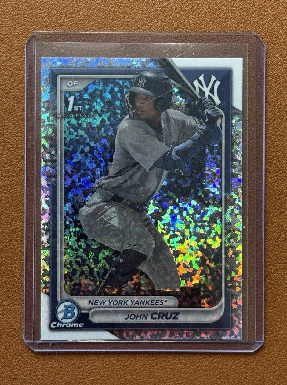 2024 Bowman Chrome John Cruz 1st Speckle Refractor /299 #BCP-77 YANKEES