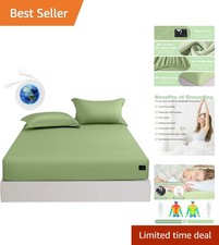 Queen Size Grounding Sheets for Healthy Sleep - Sage Green 60x80