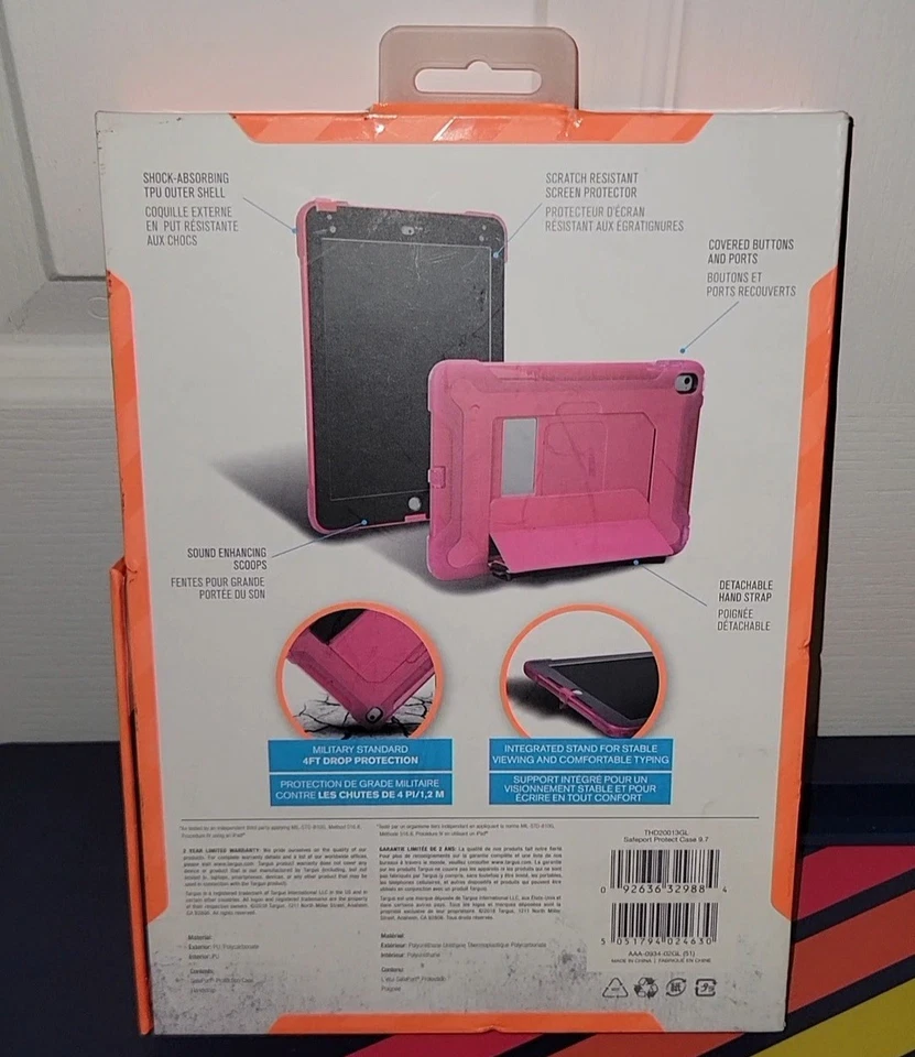 Funda protectora resistente SafePort rosa Targus para iPad 9.7/iPad Air 2 Foto 3 de 3