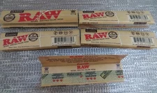 Set of 5 pks Raw King Size Slim Rolling Papers Classic Unrefined 32 Papers per