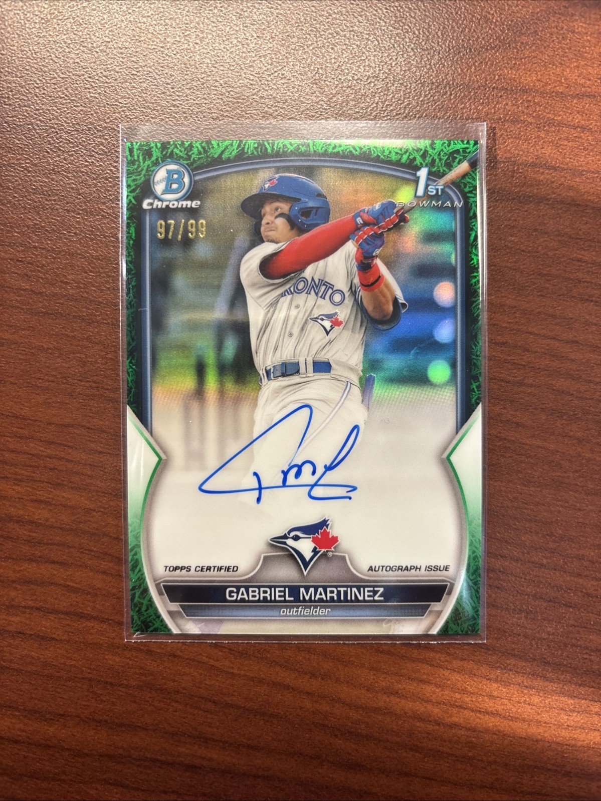 2023 Bowman Chrome 1st bowman Gabriel Martinez Green Grass Auto 97/99 Blue Jays