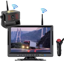 7'' Display Screen DVR + 1080P Solar-Powered Wireless RV Magnetic Backup Camera