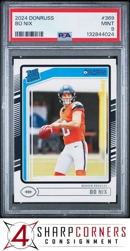 2024 PANINI DONRUSS #369 BO NIX RC RATED ROOKIE BRONCOS PSA 9