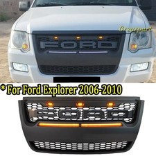 Front Grill For Ford Explorer 2006-2010 Grille Mesh Wlight Bar Leds Letters