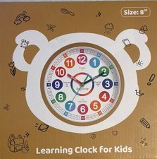 Learning Clock for Kids. Roymnie Wall Clock For Kids Room 8  Wood  Plastic NEW