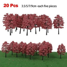 20Pcs Model Trees Train Railroad Scenery Plastic Flower Trees HO N Z Scale//new