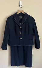 Vintage Handmacher Skirt Suit Set Wool 50s Retro Womens USA Size Small