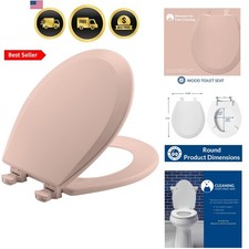 500EC 063 Toilet Seat with Easy Clean Change Hinges, 1 Pack Round, Venetian...