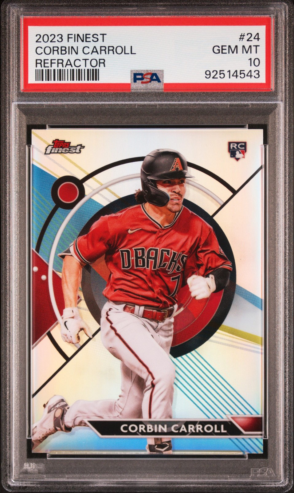 2023 TOPPS FINEST REFRACTOR #24 CORBIN CARROLL ROOKIE RC PSA 10