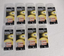 Lot of 72 New Duracell Activair Hearing Aid Batteries Size 13 9 Packs Easy Tab