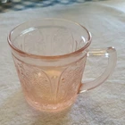 PINK DEPRESSION GLASS JEANNETTE GLASS CHERRY BLOSSOM MUG