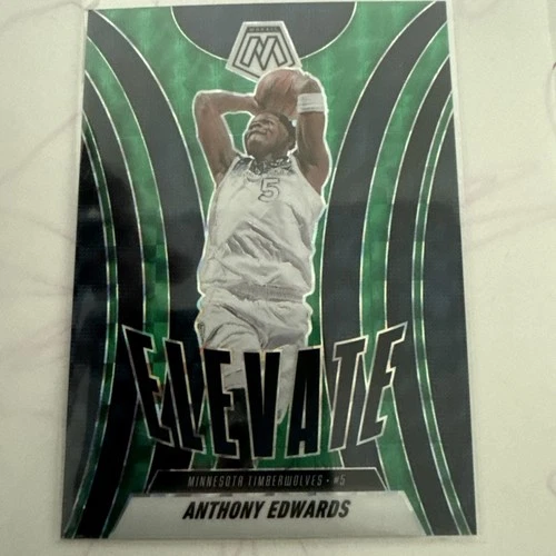 2024-25 Panini Mosaic - Elevate Anthony Edwards #3 Green Mosaic Prizm