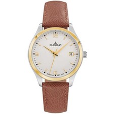 DUGENA Damenuhr Tresor bicolor Lederband 10 ATM 4460865