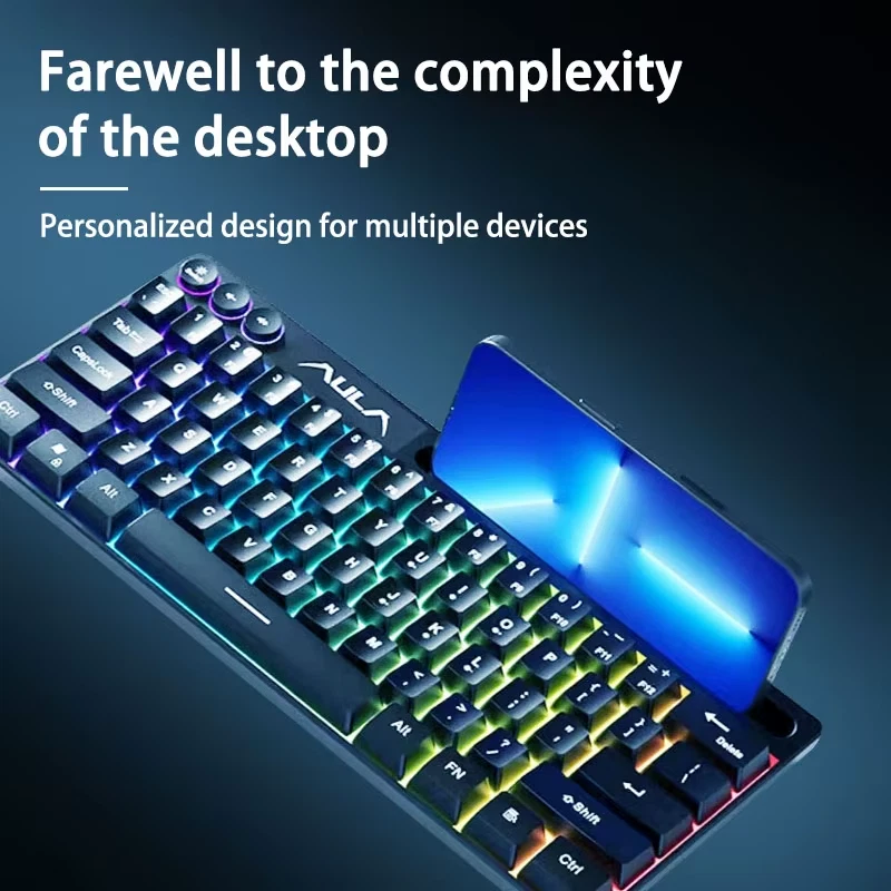 AULA F3061 Membrane Keyboard 61 Key RGB Backlight Gaming Mini Compact Wired - Image 4 of 4