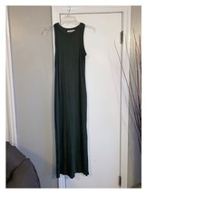 Loft Size Small Olive Green Maxi Dress Ladies Sleeveless Long Boho Tiered Gown