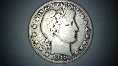 1912-S Barber Half Dollar – Fine- Key Date – 90% Silver Coin – Low Mintage!