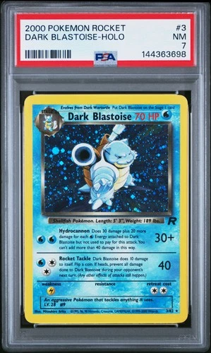 2000 POKEMON ROCKET #3 DARK BLASTOISE-HOLO PSA 7