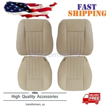For 03-06 Lincoln Navigator Driver Passenger Top / Bottom Leather Seat Cover Tan