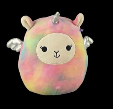 Squishmallow 8" Lucinda Llama Lamb Unicorn Lamacorn Rainbow Tie Dye 2019