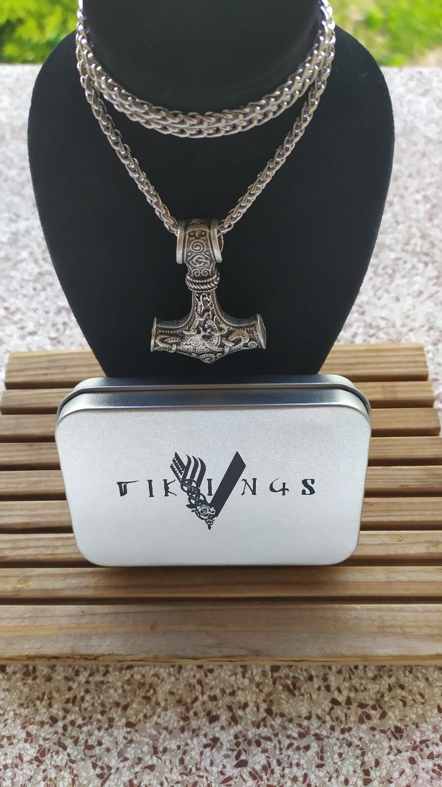 Pendentif marteau viking en acier inoxydable - Ne rouille pas et ne noircit pas
