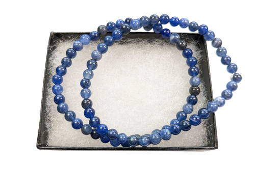 2 Elegant Genuine Gemstone Sodalite 4mm Bracelet 7 inch Bead Blue Gift 238 - Picture 3 of 12