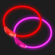 2-Pack LED Dog Collar, Light Up Dog Collars,Rechargeable Dog Lights for Night