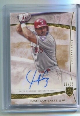 2014 Topps Supreme - JUAN GONZALEZ - Autograph - TEXAS RANGERS #d