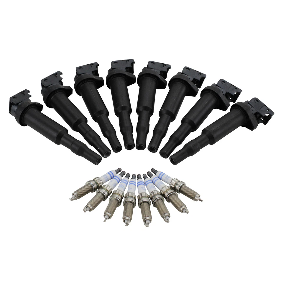 Bosch 8 Ignition Coils & 8 Double Platinum Spark Plugs Kit For BMW V8 N63 S63 - Image 2 of 3