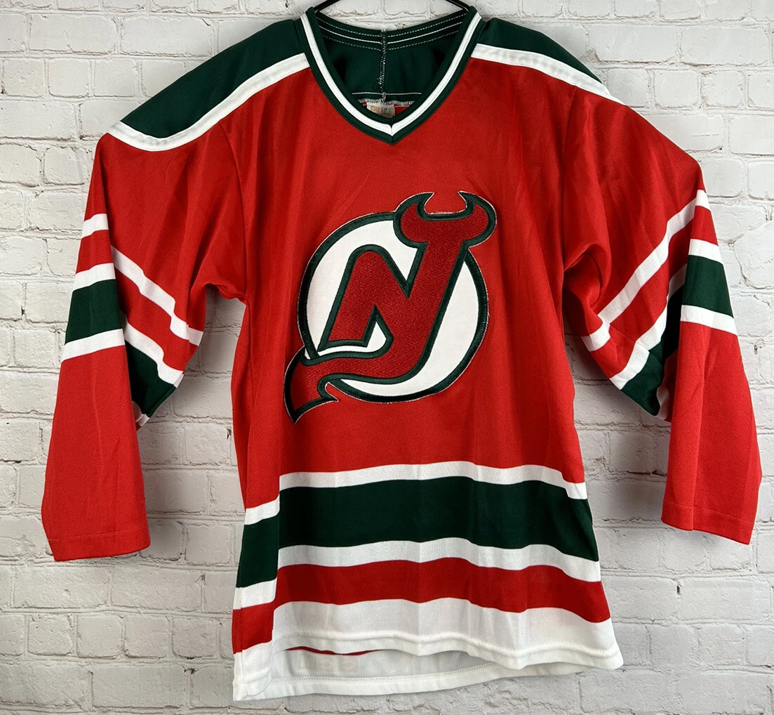 Vintage Rare New Jersey Devils CCM Maska Jersey Size L Made in USA