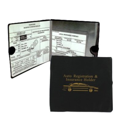 Car Document Holder - Leather Wallet For Registration & Insurance Cards With Magnetic Closure, Glove Box Organizer