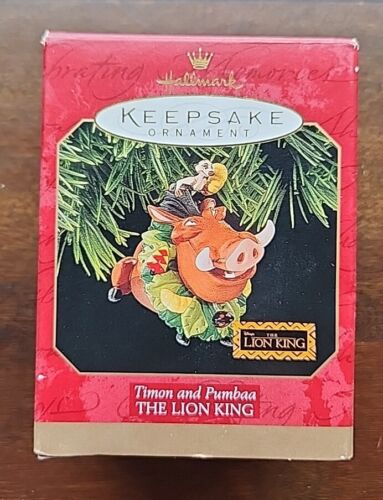 Hallmark 1997 The Lion King Timon & Pumbaa Disney Keepsake Christmas Ornament - Afbeelding 1 van 6