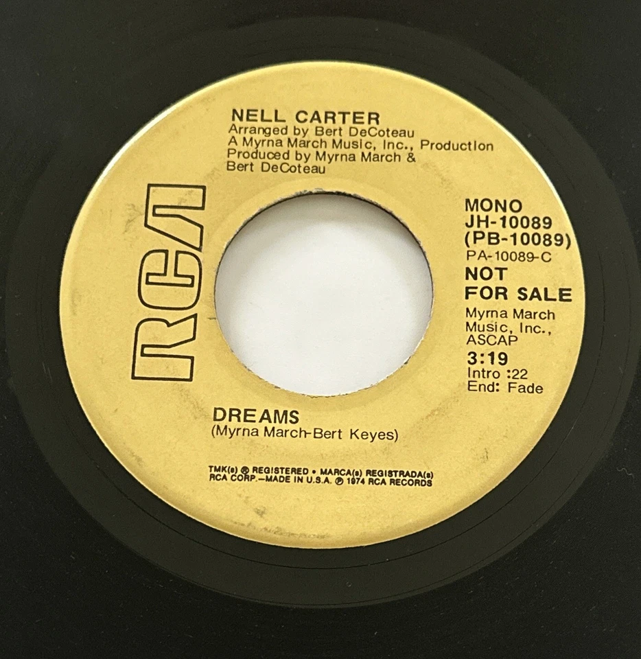 Nell Carter - Dreams 7” Promo Vinyl Record Funk Soul Disco VG+ Condition - Image 3 of 4